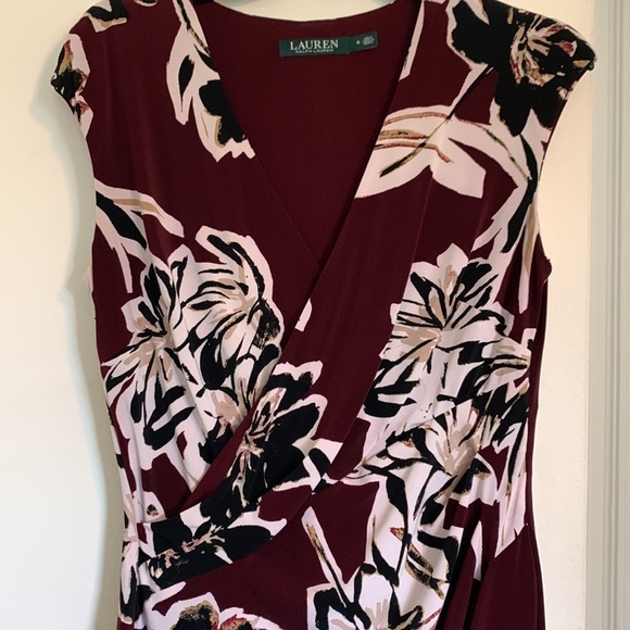 Lauren by Ralph Lauren sleeveless wrap dress size 8 - Picture 3 of 4